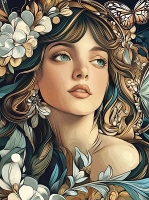 Mucha style: The longing woman