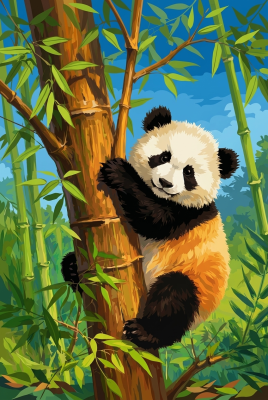 Panda in the bamboo forest