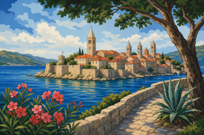 The city of Rab on the Adriatic