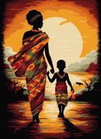 Black lady with her child