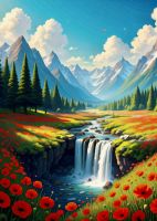 Waterfall in the mountains