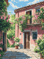 Flowered Mediterranean Streets Series – 25-277
