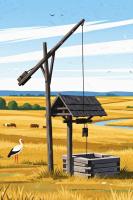 Stork by the Cattail Well