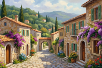 Italian small-town street scene