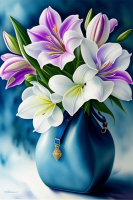 Lilies in a Vase - Needlepoint Gobelin Tapestry