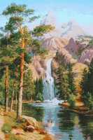 Forest waterfall