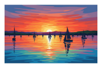Sailing boats in the sunset