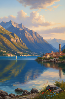 Italian lakeside landscape