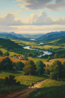 Idyllic landscape with a river