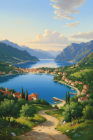 Italian lakeside landscape