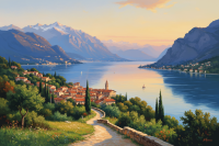 Italian lakeside landscape