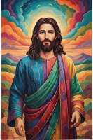 Colorful Jesus portrait