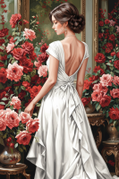 Woman in a white dress with roses – BG26-0185