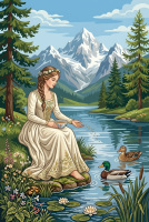 Lady with ducks