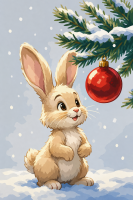 Christmas bunny in the snow