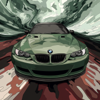 Car portrait: the green BMW