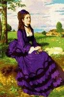 The woman in a purple dress