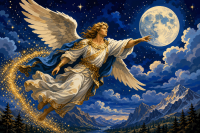 Moonlit heavenly angel