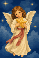Christmas angel with a golden star