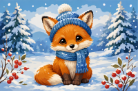 Winter fox cub